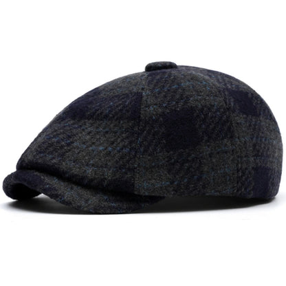 Bilbao Plaid Artist Beret in Dark Grey