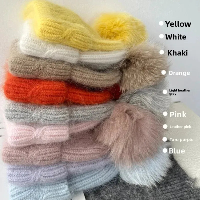 Windermere Fur Pompom Beanie