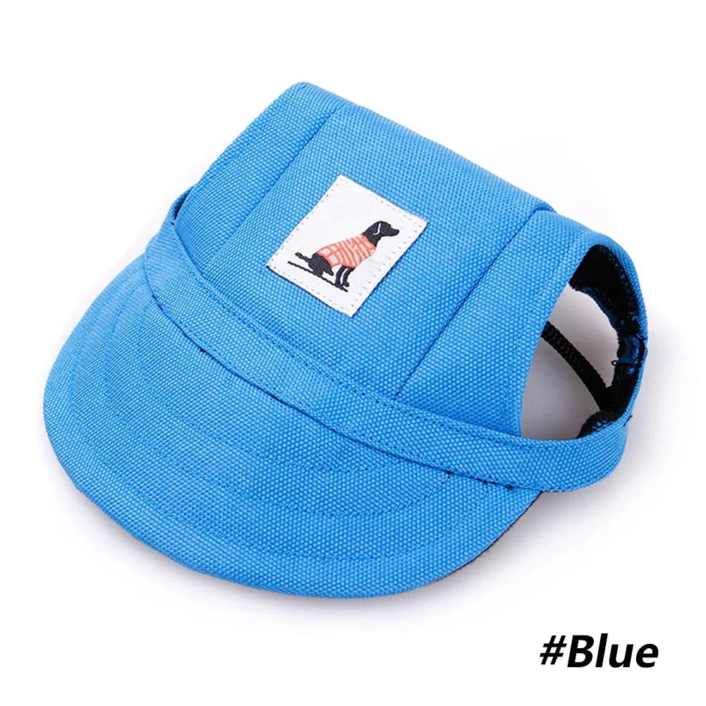 Dog baseball cap with ear holes in leopard print