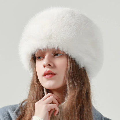 Vorkuta Fur Bomber Trapper Hat in White