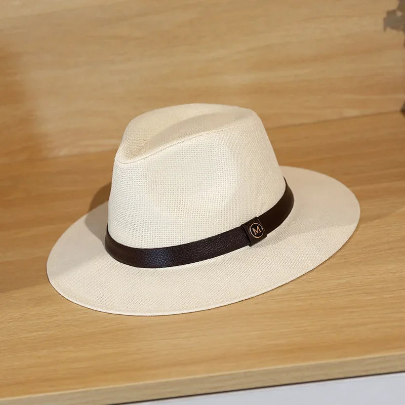 Ashcombe Woven Panama-Style Fedora in M- Milky White