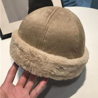 Kodiak Lamb Fleece Bomber Hat in Khaki