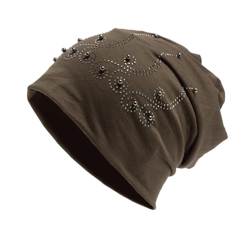 The Cristallo | Rhinestone Pearl Balaclava Beanie | Urban Caps NZ