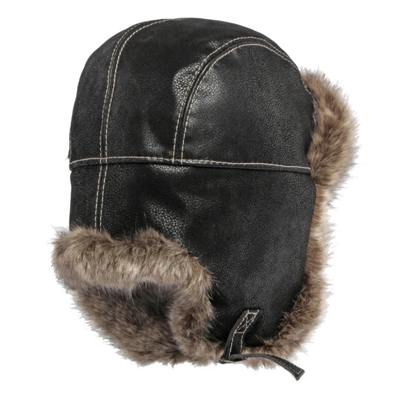 Iqaluit Leather Fur Trapper Hat