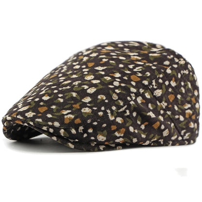 Tunbridge Floral Artist Beret in Black Small Flower