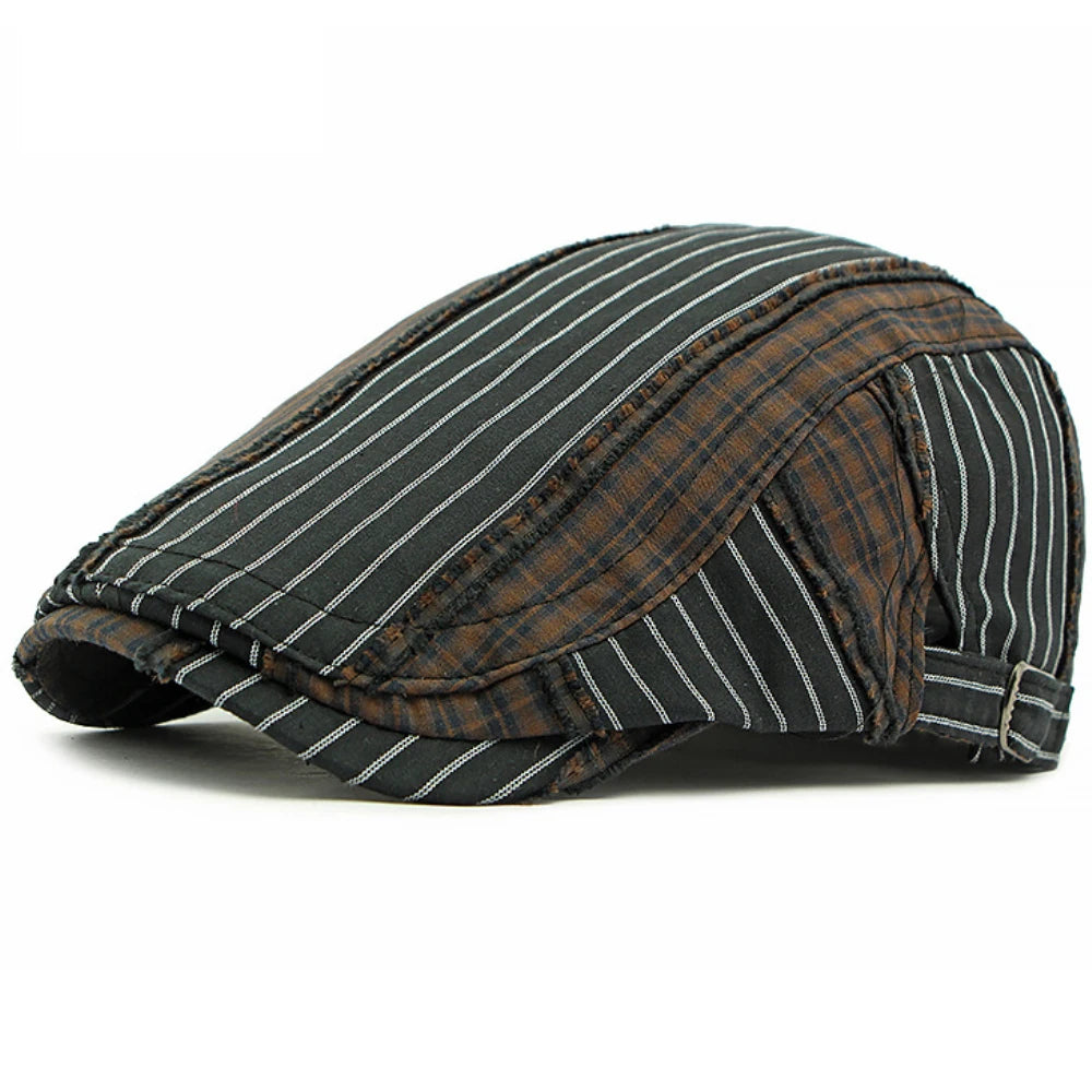 Colchester Plaid Artist Beret in Black