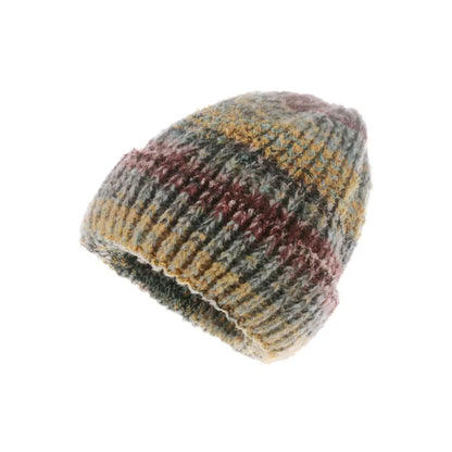 Korean Gradient Knit Beanie – Soft Winter Wool Blend Warm Stretch Beanie Hat