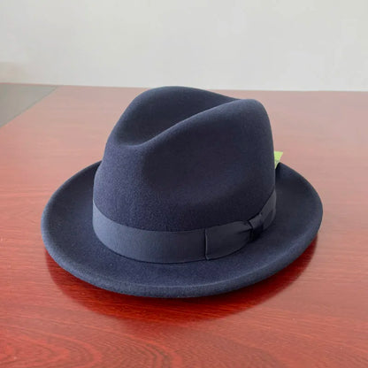 Short Brim Wool Fedora Hat – Satin Lined Classic Trilby Hat