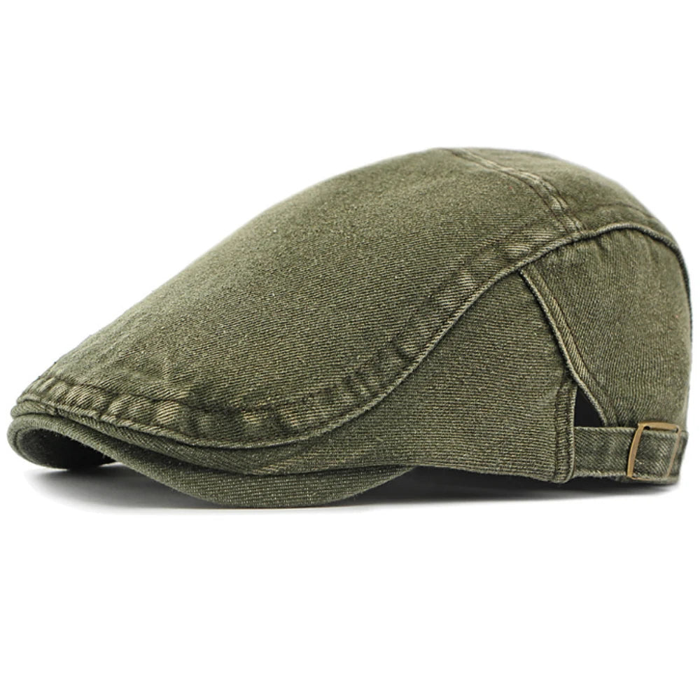Falmouth Cotton Sun Beret in Army Green