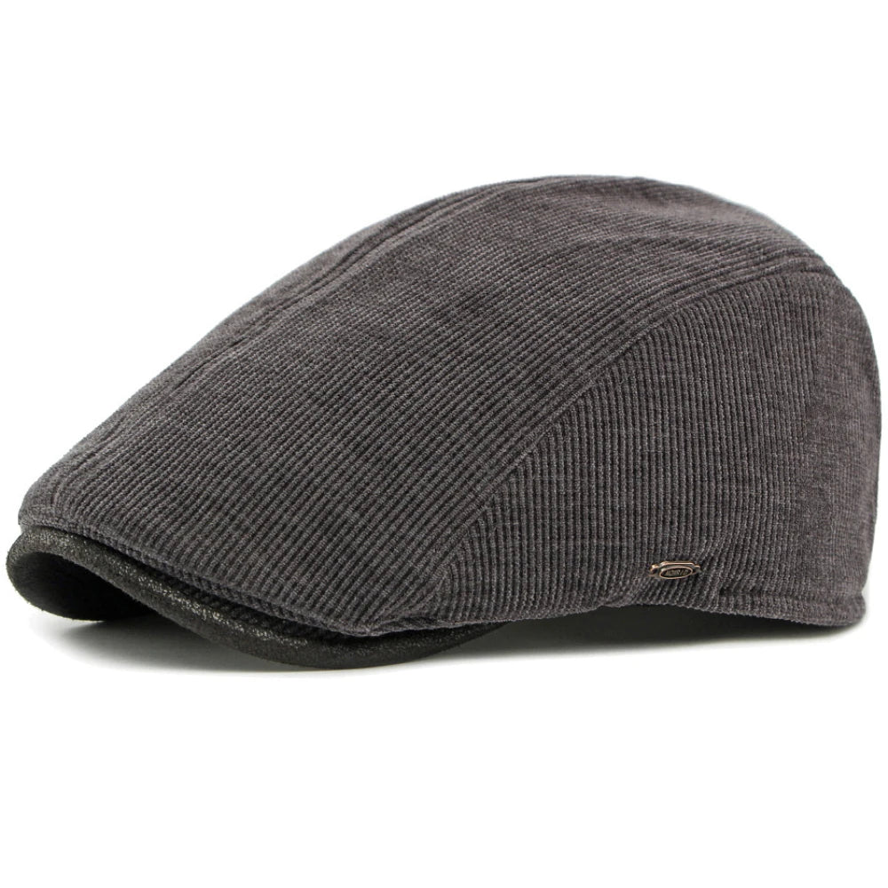 Rennes Corduroy Artist Beret in Dark Grey