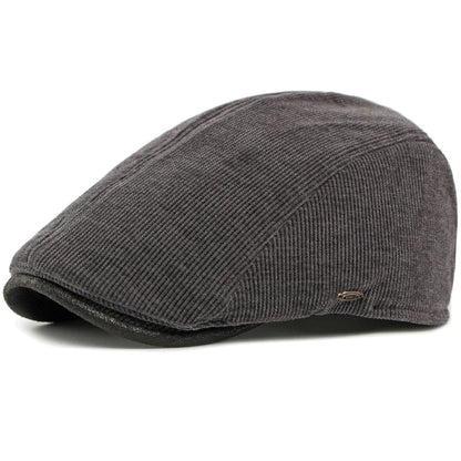 Rennes Corduroy Artist Beret in Dark Grey