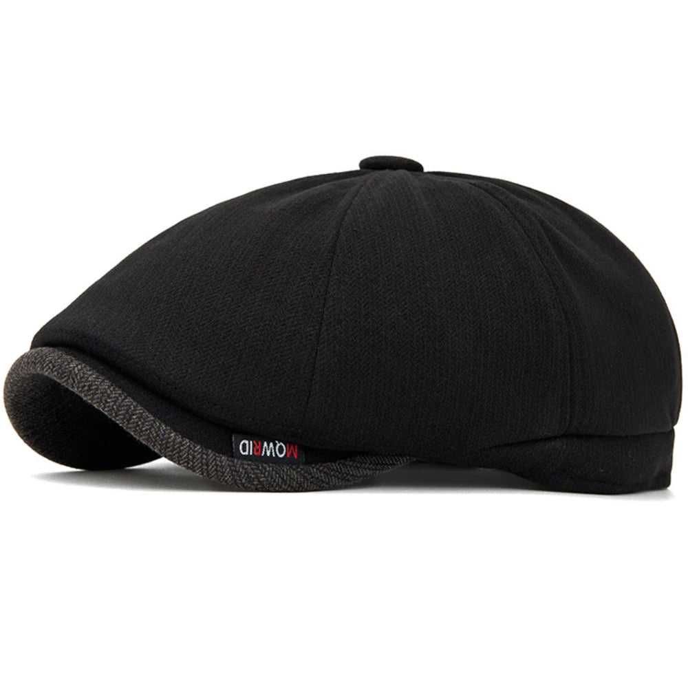 Naples Knitted Wool Beret in Black