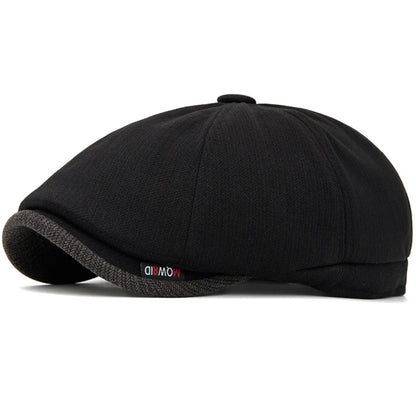 Naples Knitted Wool Beret in Black