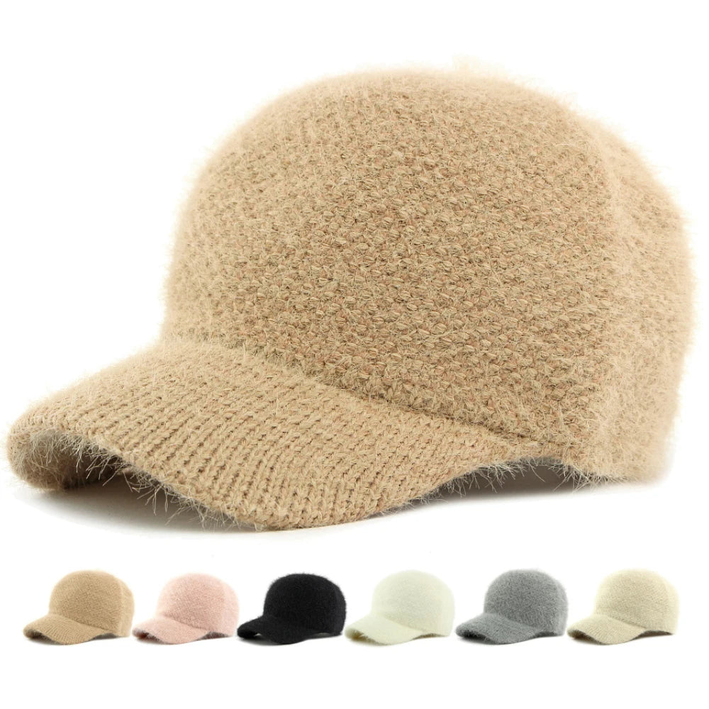 Bermondsey Rabbit Fur-Trim Baseball Cap