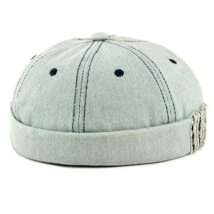 Southbank Denim-Style Beanie in Light Blue