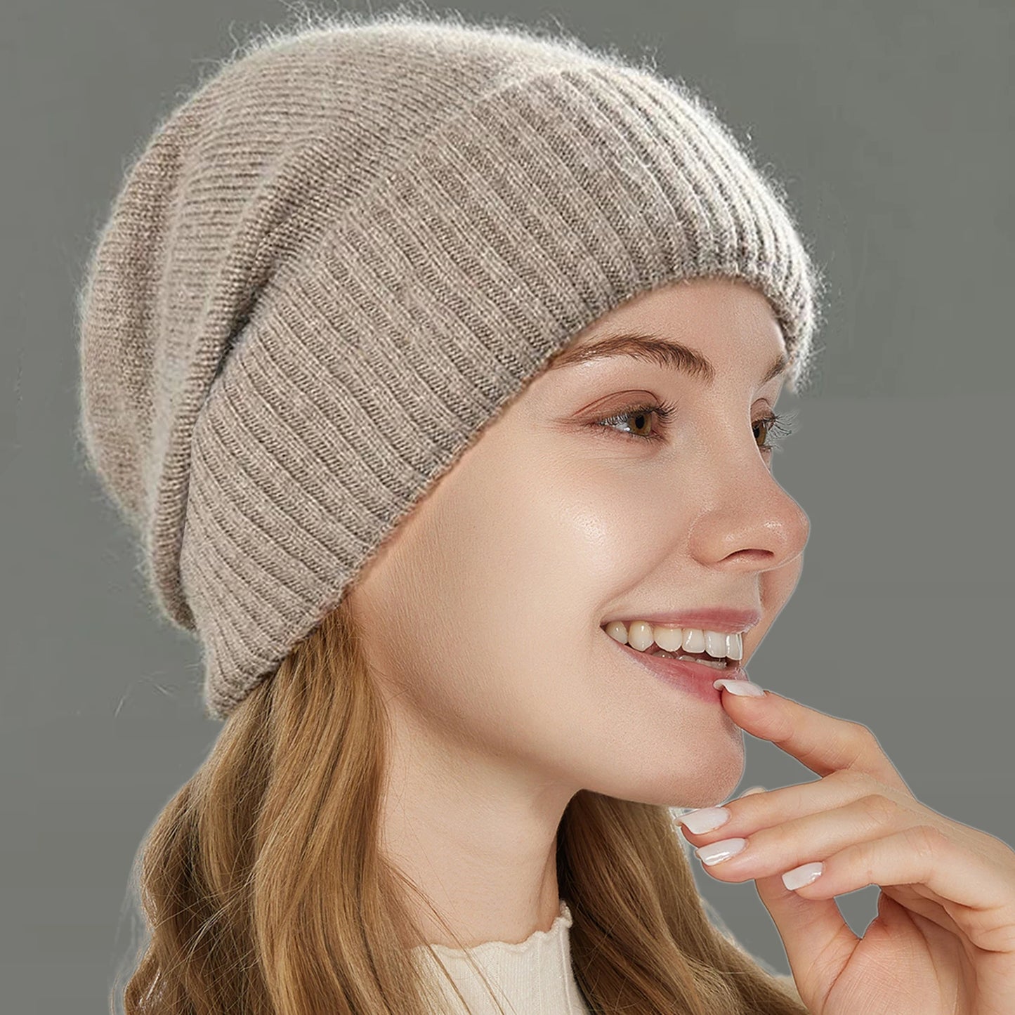 The Cashmere Cloud | 100% Wool Satin-Lined Slouchy Beanie | Urban Caps NZ