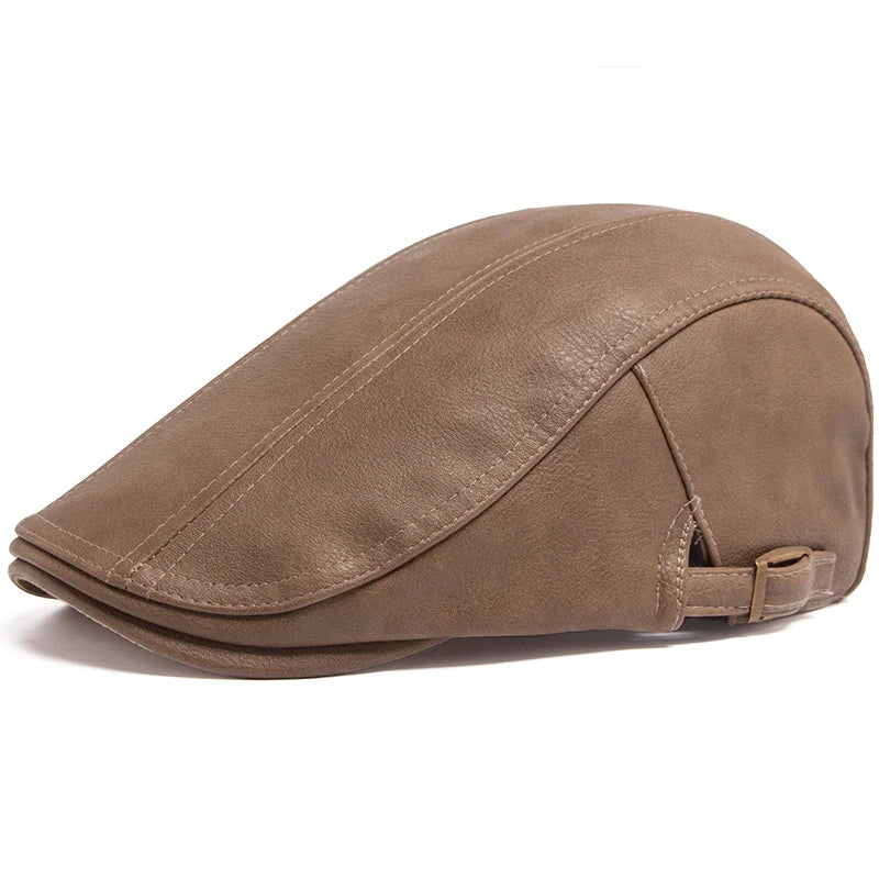 Faux Leather Ivy Cap | English Gentleman's Flat Cap | Urban Caps NZ