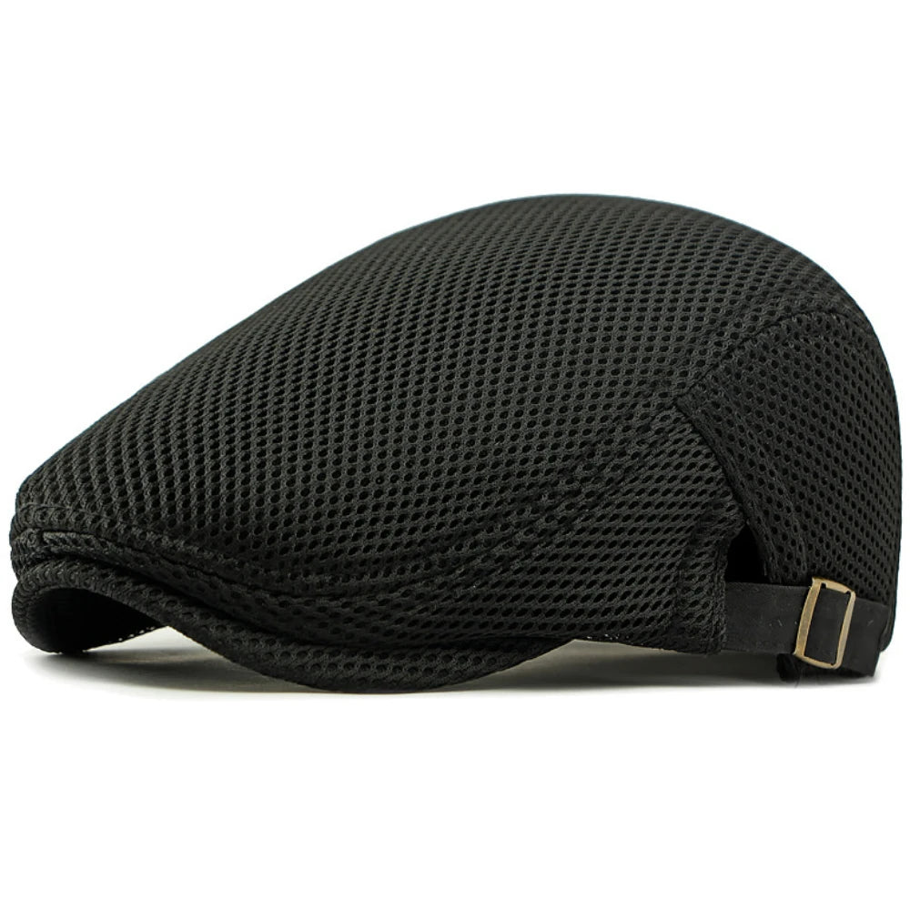 Godalming Mesh Breathable Beret in Black