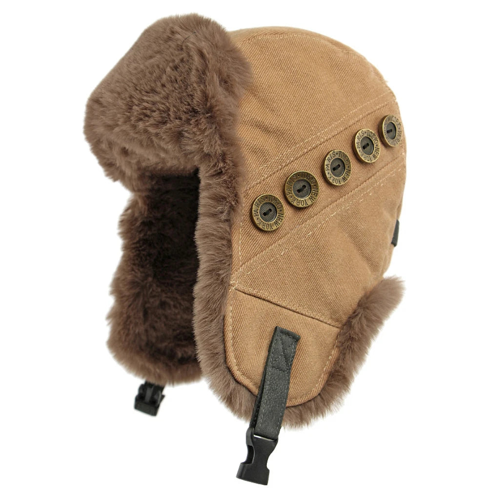 Verkhoyansk Faux Fur Trapper Hat in Khaki