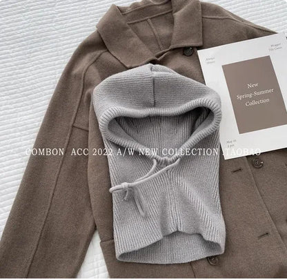 Alpine Knitted Balaclava Hood in Grey