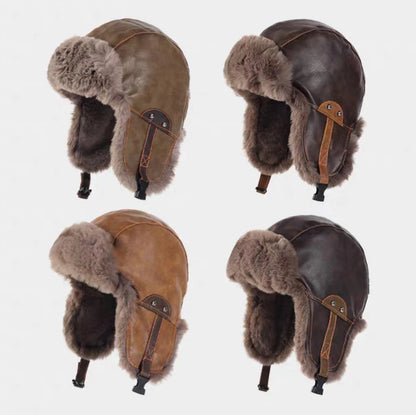 Nunivak Waterproof Leather Trapper Hat
