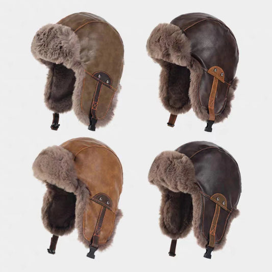 Nunivak Waterproof Leather Trapper Hat