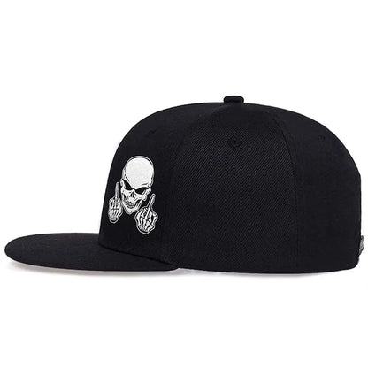 The Brixton | Skeleton Hand Embroidery Snapback Cap | Urban Caps NZ
