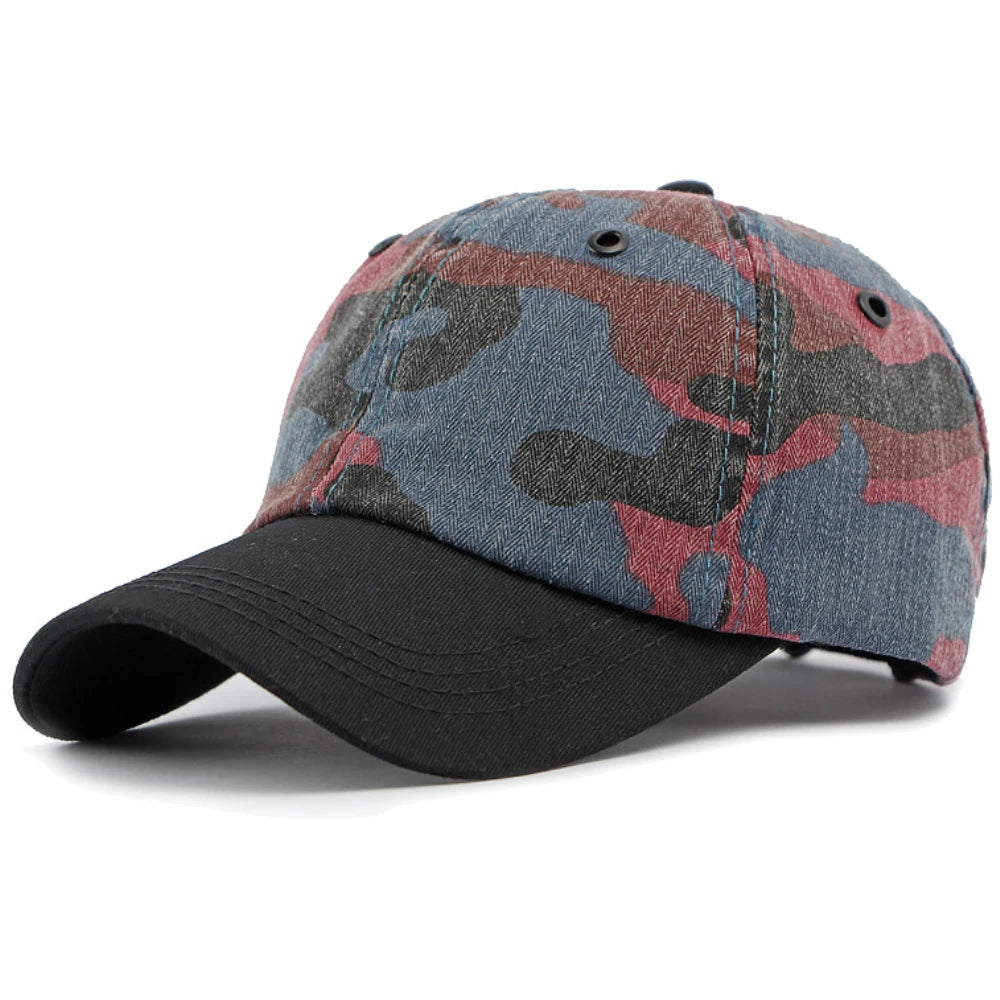 Brixton Camouflage Baseball Cap in Red