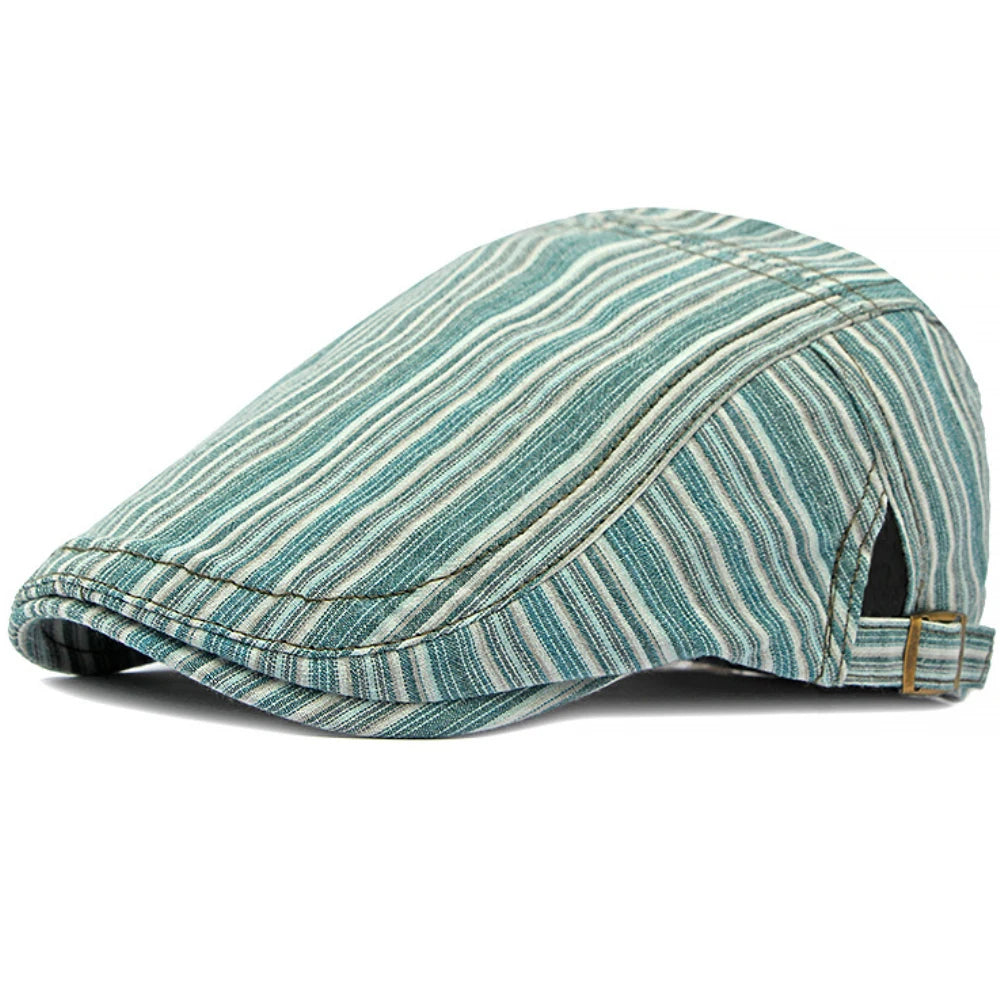 Poole Striped Sun Beret in Light Green