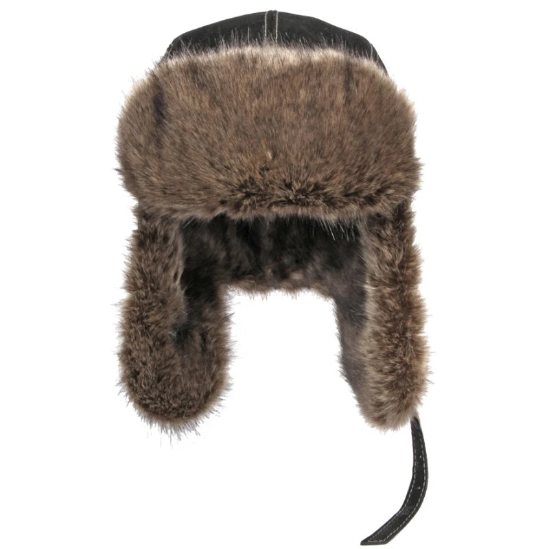 Iqaluit Leather Fur Trapper Hat