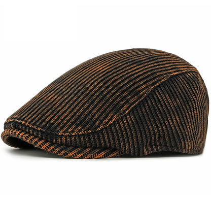 Preston Knitted Print Beret in Black