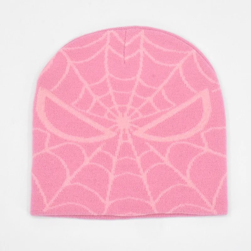 The Arachne | Gothic Spider Pattern Wool Knitted Beanie | Urban Caps NZ