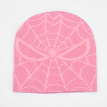 The Arachne | Gothic Spider Pattern Wool Knitted Beanie | Urban Caps NZ