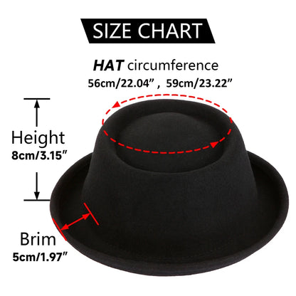 Paris Noir Wool Felt Pork Pie Hat | Urban Caps