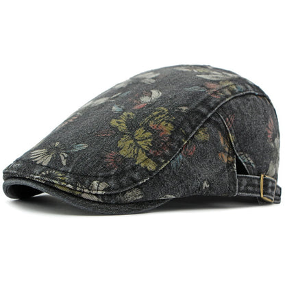 Rochester Floral Artist Beret in Black