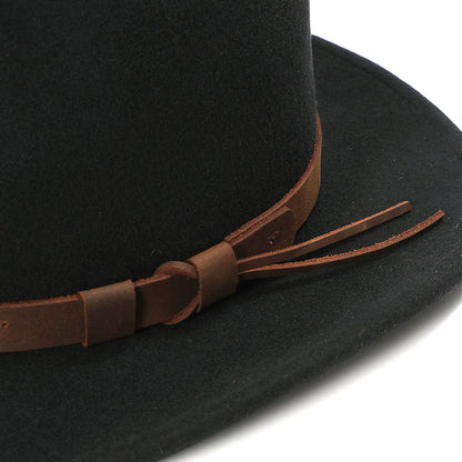 Black Wool Cowboy Fedora Hat – Crushable Outback Felt Hat