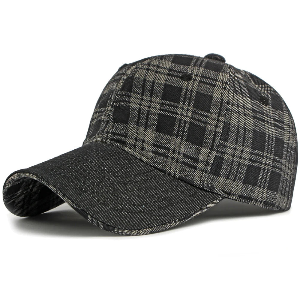 Richmond Plaid Snapback Cap in Black