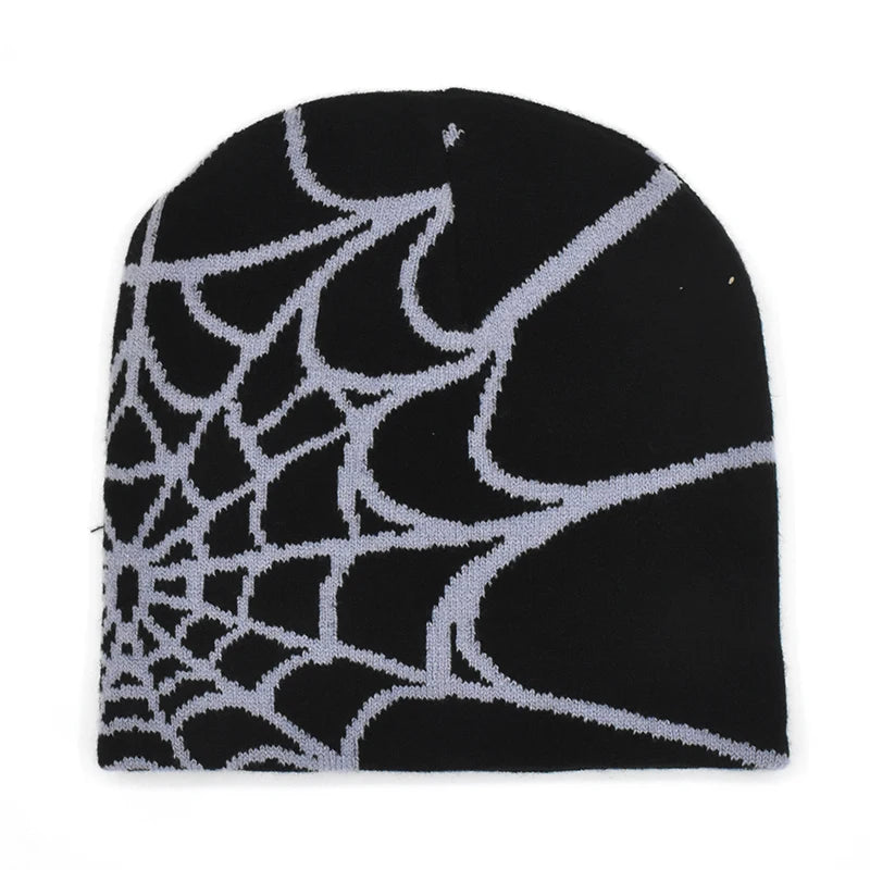 The Arachne | Gothic Spider Pattern Wool Knitted Beanie | Urban Caps NZ