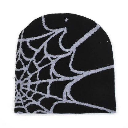The Arachne | Gothic Spider Pattern Wool Knitted Beanie | Urban Caps NZ