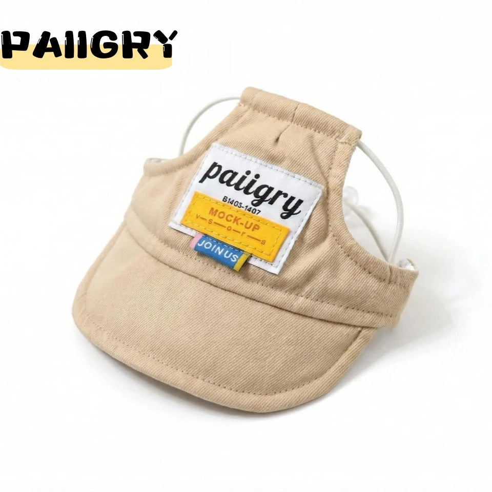 Dog visor cap shown in seven colours including a colourful print