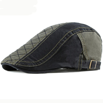 Perugia Patchwork Artist Beret in Army Green