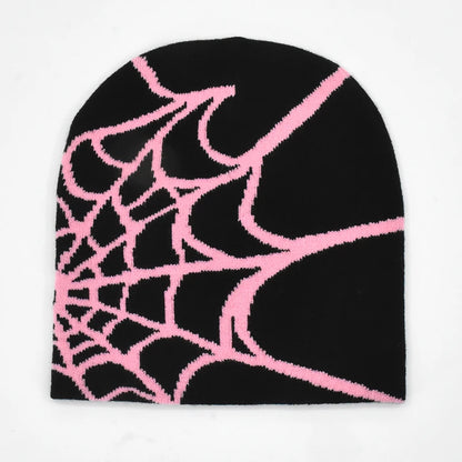 The Arachne | Gothic Spider Pattern Wool Knitted Beanie | Urban Caps NZ