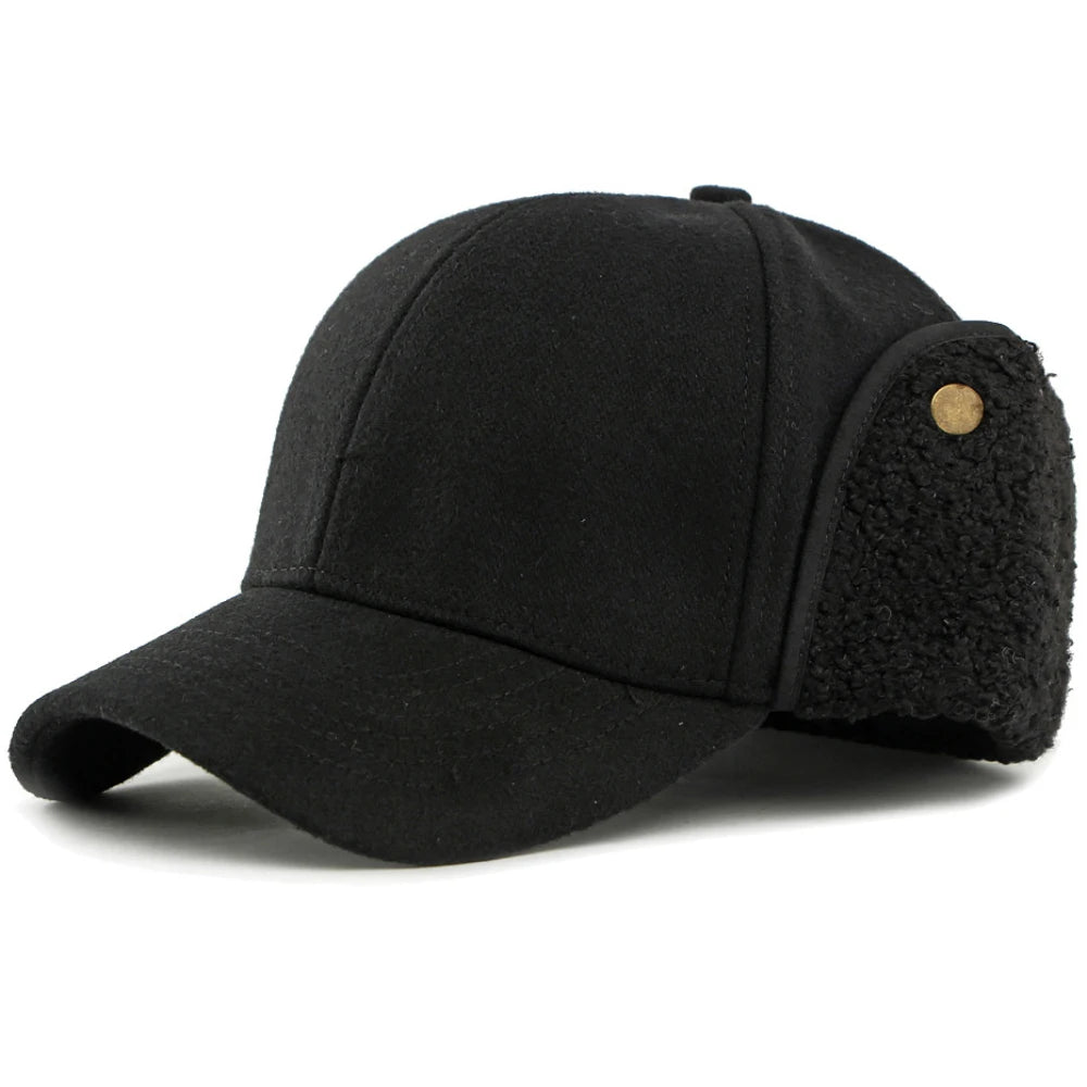 Wandsworth Fleece-Lined Baseball Cap in Black