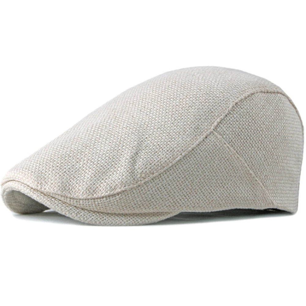 Cotswold Linen-Cotton Ivy Cap in Light Beige