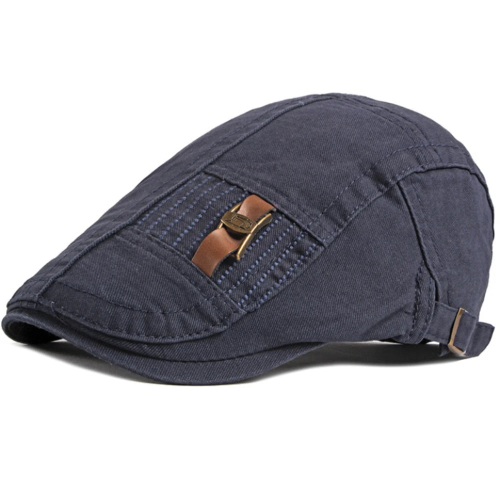 Buxton Cotton Ivy Cap in Navy Blue