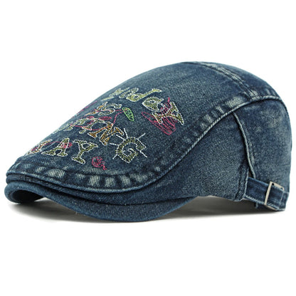 Nottingham Geometric Artist Beret in Dark Blue