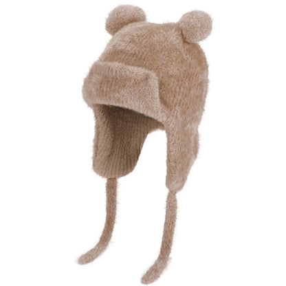 Little Bear Ears Beanie in Khaki