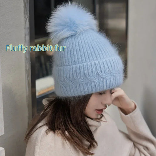 Windermere Fur Pompom Beanie