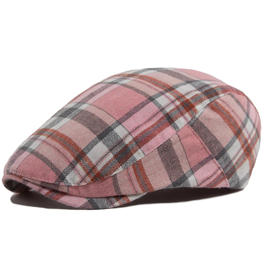Thin Herringbone Plaid Ivy Cap | Lightweight Flat Hat | Urban Caps NZ