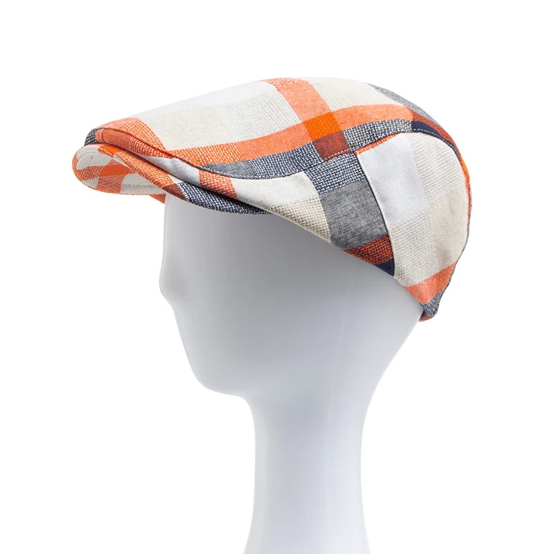 Multicolour Plaid Ivy Cap | Country Heritage Flat Cap | Urban Caps NZ